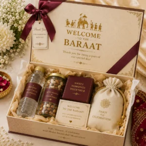 Baraat Welcome Box with Ribbon & Tissue | Color kraft