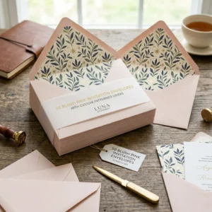 Blush Pink Envelope with Floral Liner – Pack of 50 | Color kraft