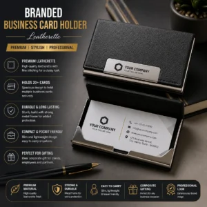 Branded Business Card Holder – Leatherette | Color kraft