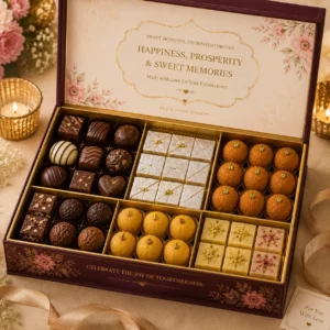 Chocolate & Mithai Combo Gift Box | Color kraft
