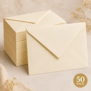 Cream Laid V-Flap Envelope A5 – Pack of 50 | Color kraft