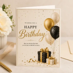 Custom Birthday Greeting Card – Premium A5 Folded | Color kraft