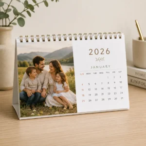 Custom Desk Calendar 2026 – A5 Spiral Bound | Color kraft