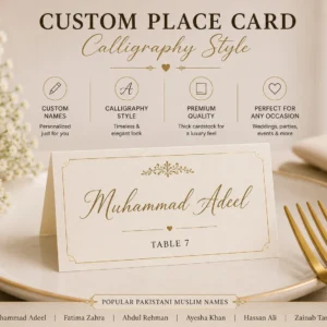 Custom Place Card – Calligraphy Style – Pack of 50 | Color Craft