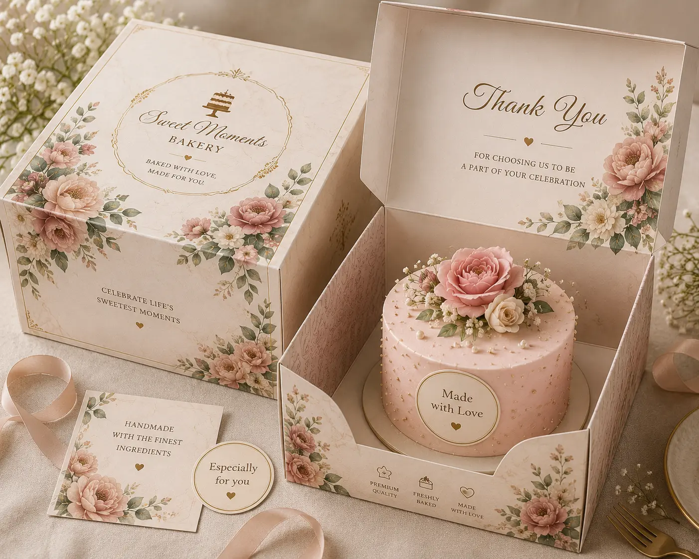 Custom Printed Cake & Bakery Box | Color kraft