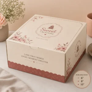 Custom Printed Cake Box – 6"/8"/10" | Color kraft