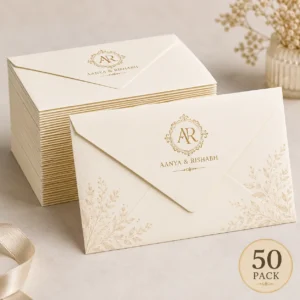 Custom Printed V-Flap Envelope – Pack of 50 | Color kraft