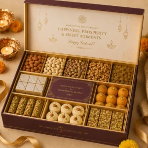 Festival Dry Fruit & Mithai Combo Box | Color kraft