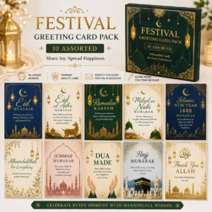 Festival Greeting Card Pack – 10 Assorted | Color kraft