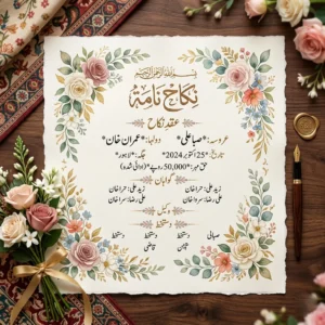 Floral Watercolor Nikkah Nama | Color kraft