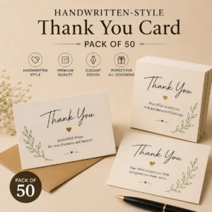 Handwritten-Style Thank You Card – Pack of 50 | Color Craft