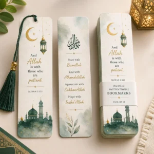 Islamic Motivational Bookmark – Pack of 10 | Color kraft