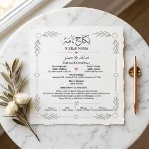 Modern Minimalist Nikkah Nama | Color kraft
