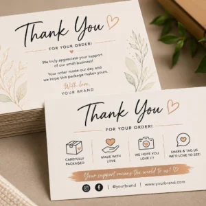 Order Insert Thank You Card – Pack of 100 | Color kraft