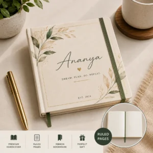 Personalized A5 Hardcover Notebook – Ruled | Color kraft