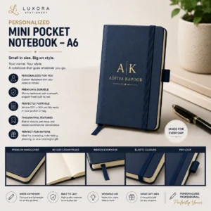 Personalized Mini Pocket Notebook – A6 | Color kraft