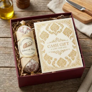 Premium Salami & Cash Gift Envelope – Gold Foil | Color kraft