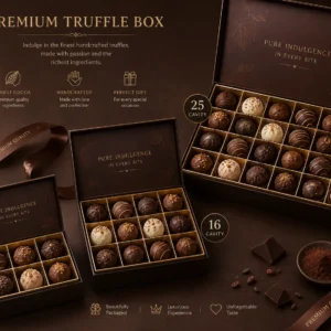 Premium Truffle Box – 9 / 16 / 25 Cavity | Color kraft