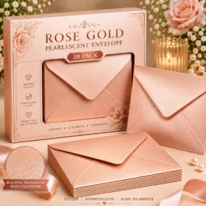 Rose Gold Pearlescent Envelope – Pack of 20 | Color kraft