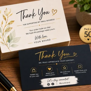 Small Business Thank You Card – Pack of 50 | Color kraft