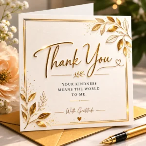 Thank You Card – Classic Gold Foil | Color kraft