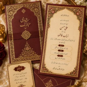 Traditional Urdu Shadi Card | Color kraft