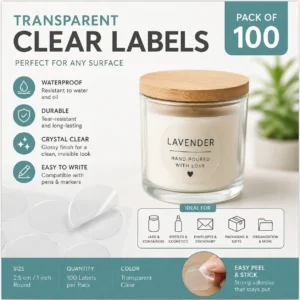 Transparent Clear Labels – Pack of 100 | Color kraft