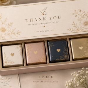 Wedding Favor Chocolate Box – 4 Piece | Color kraft