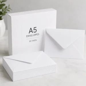 White V-Flap Gummed Envelope A5 – Pack of 50 | Color kraft